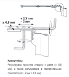 Схема регулировки верхней петли(кронштейна)
